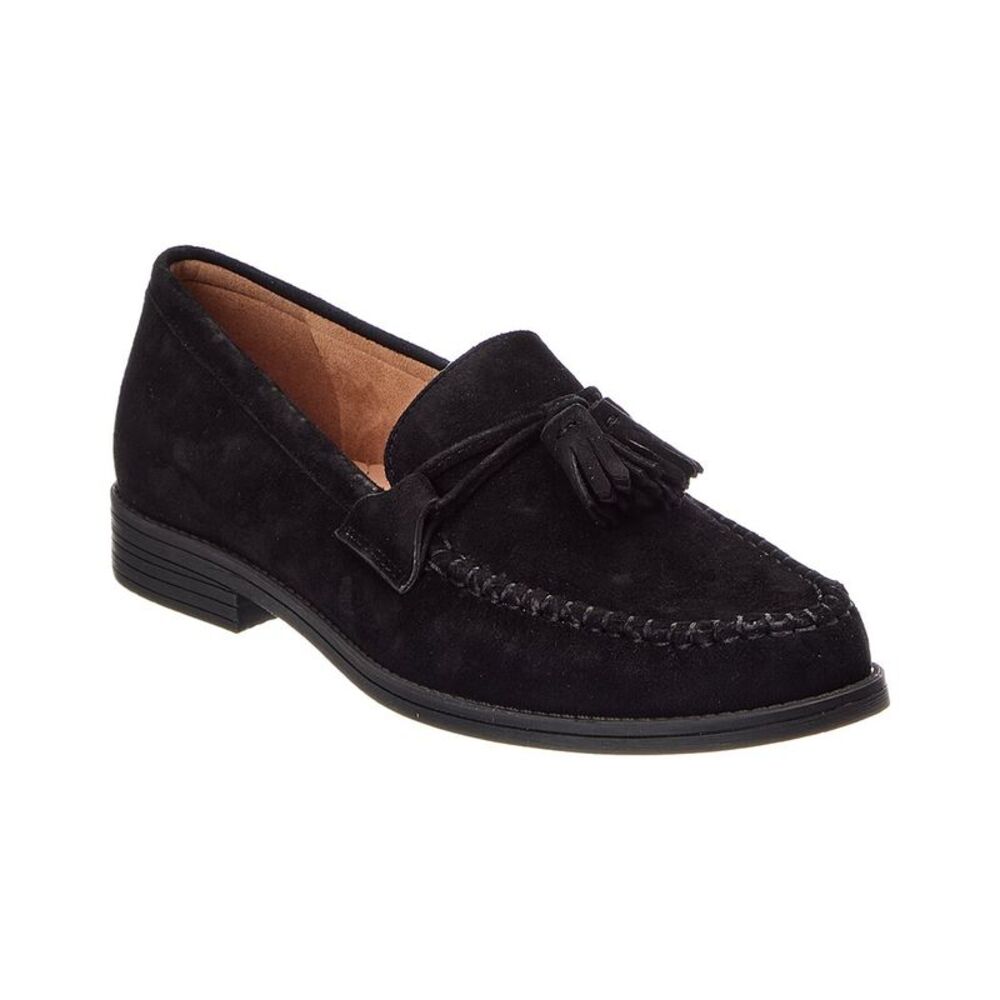 Cole Haan Stassi Soft Tassel Suede Loafer, Black